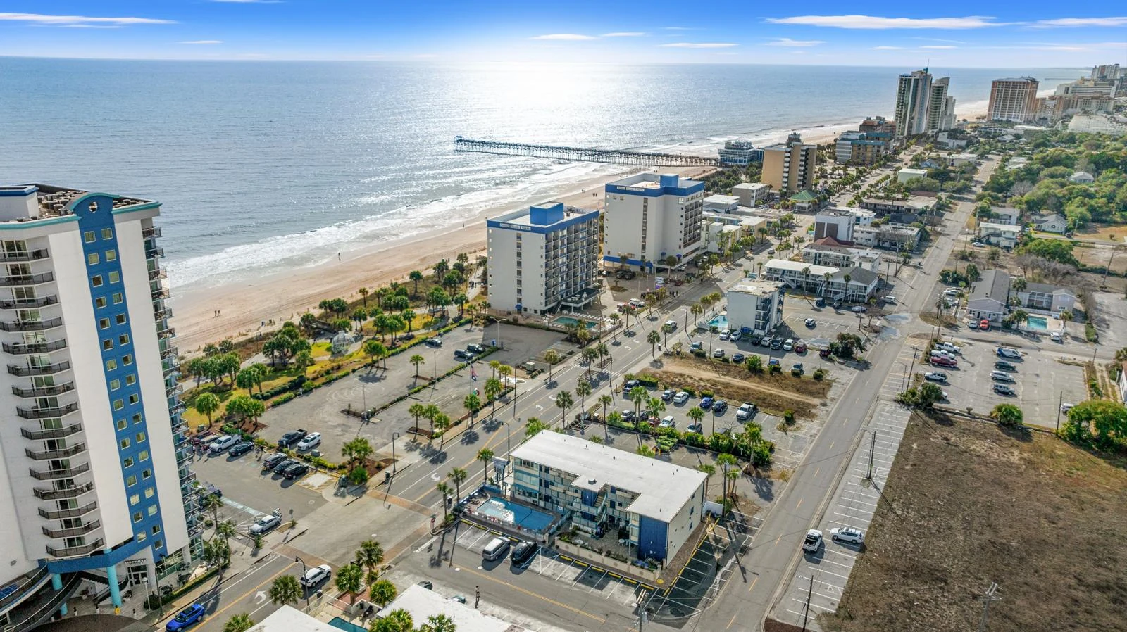 The surrounding Myrtle Beach neighborhood from above