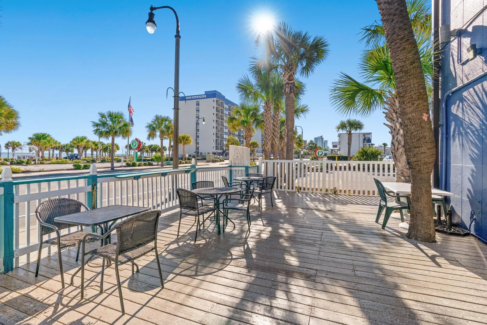 Budget Inn by the Ocean property and surrounding coast